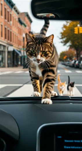 Angry Mama Tabby Cat Protects Her Kittens at Fierce Defense Mode #CatProtection #MamaCat #Kittens