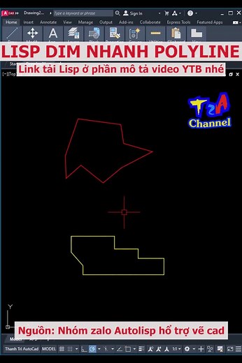 Lisp dim nhanh polyline trong AutoCAD | Hướng dẫn