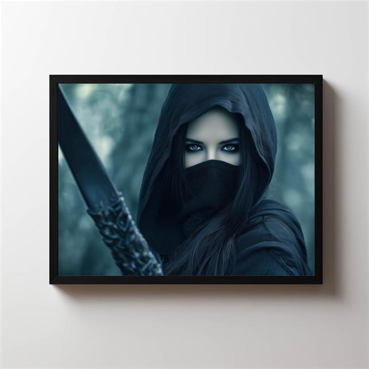 Female Elf Ranger With Bow in the Forest – Dark Fantasy Wall Art – AI Art – Digital Image – No White Border - Etsy