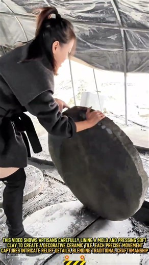 Handmade Ceramic Tile Pressing Process for Elegant Home Decoration #dailywork