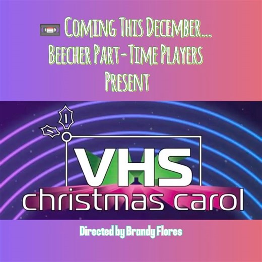 13 reactions · 4 comments |  Guess who’s sleigh-in’ the 80s this Christmas? Our VHS Christmas Carol cast went full neon, mixtape, and mall-rat chic ️ Come see what happens when Scrooge meets synth-pop   Dec 5, 6, 7 | John C Dean Memorial Theater Tickets available now! https://beecherparttimeplayers.com/index.php/tickets/ #VHSChristmasCarol #RetroHolidayVibes | Beecher Part-Time Players | Facebook