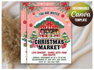 Christmas Market Invitation Flyer, Winter Holiday Design (digital Download) - Etsy Canada