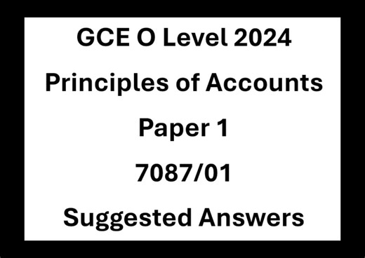 GCE O Level 2024 POA Paper 1 7087/01 Suggested Answers