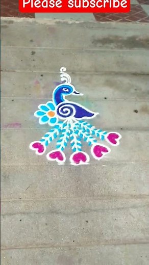peacock 🦚 kolam 🌹 kuttykolangal 💙 speed viral shorts