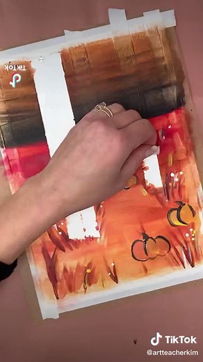 Fall Aspen Trees Painting Tutorial for Grade 7 Art Class