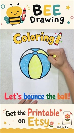 Coloring a Bouncy Beach Ball 🏖️ | Satisfying Art