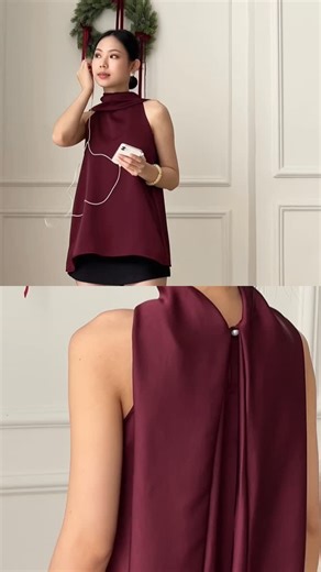 HER OFFICIAL on Instagram: "Judy top in red 🍷🧣👠"