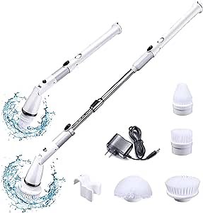 Amazon.com: SHMALA Electric Spin Scrubber - Cordless Rechargeable Cleaning Brush with Adjustable Arm and 4 Replaceable Heads for Bathtub, Tile, Sink, Bathroom : Tools & Home Improvement