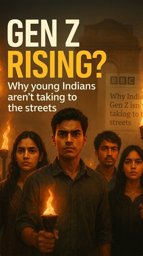 Prafful Garg on Instagram: "Do you want Indian GenZ to take on streets? BBC Article summary: ✅ Population Power: India’s Gen Z, nearly 370 million under 25, forms one of the world’s largest youth populations. Digitally aware, socially conscious, yet not visibly mobilised like Nepal or Bangladesh’s youth movements. ✅ Why Less Street Protests: Fragmented causes, economic in metros, caste justice in Dalit belts, linguistic or regional in Tamil Nadu. Fear of legal or institutional pushback, universi