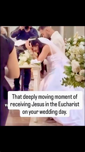 26K views · 1.3K reactions | That deeply moving moment of receiving Jesus in the Eucharist on your wedding day. How did you feel the day you received your first Holy Communion? #catholicgospelmedia #catholicchurch #church | Catholic Gospel Media | Facebook