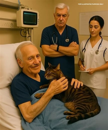 Before a complex surgery, a man asked for a few minutes to say goodbye to his cat, but suddenly the cat arched its back, his:sed, and began scra:tching its owner. 😱😱 They say cats always sense their owners' pain and illness. This story only confirms this. An elderly man was in the intensive care unit. He had been in the ward for a month, and during all this time, not a single relative had come to visit. His cat remained his only friend and comfort. The nurses were initially surprised, but then