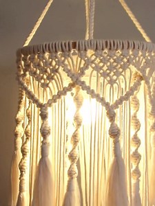 Macrame Hanging Lantern, Boho Pendant Lamp, Tassel Chandelier for Wedding, Unique Handmade Macrame Lampshade, Bohemian Light Decor V09 - Etsy