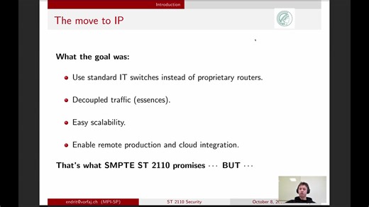 Hardening security of SMPTE ST 2110 networks