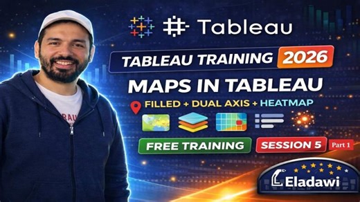 Tableau Training 2026: Tableau Maps Made Easy | Filled, Points, Dual Axis Heatmaps (Session 5) | Mohamed ElAdawi