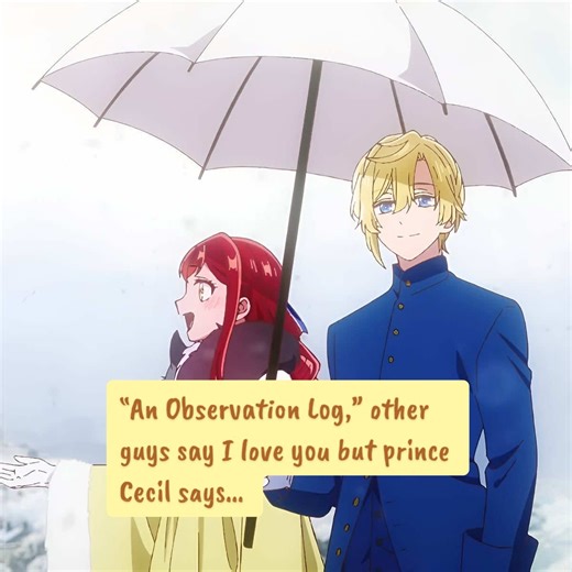 He means it, too. I love his devotion for her. // Title: An Observation Log of My Fiancé Who Calls Herself a Villainess // Nothing is going to hurt you, baby. // A record of my fiancé who calls herself a villainess #anobservationlogofmyfiancee #cecilgloalphasta #animeromance #shojo #animeedits_fyp