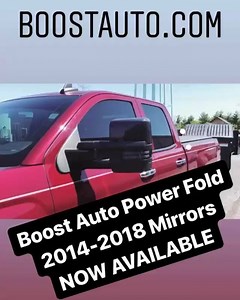 2.8K views · 67 reactions | YOU ASKED, WE DELIVERED!! Boost Auto POWER FOLD Tow Mirrors for 2014-2018 trucks are now available! Get them while they’re in stock! boostauto.com #boostautoparts #towmirrors #truckparts #truckaccessories #aftermarketparts #truck #chevrolet #gmc #chevy #silverado #sierra #pickuptruck #diesel #dieseltrucks #duramax #duramaxdiesel | Boost Auto | Facebook