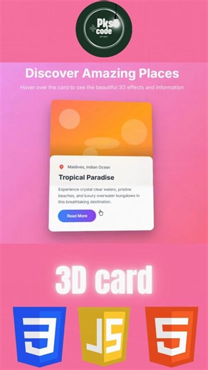 amazing card UiUx using html css and js 🔥🔥