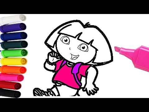 Dibuja y Colorea Dora la Exploradora 🎈- How to Draw DORA THE EXPLORER - DIBUJOS PARA NIÑO DE 5 AÑOS🌈