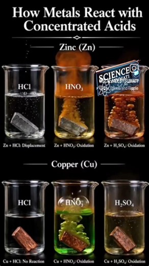 How metals react with concentrated acid #sciencebysumati #chemistryfacts #boardexam