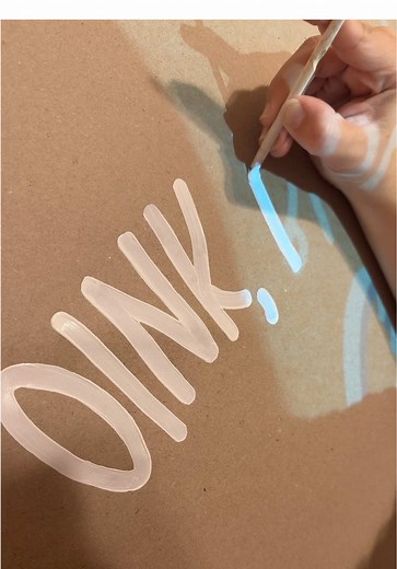 Satisfying Banner Lettering Brush - Wet & Wild Concealer Brush Paint - Crafters Matte Acrylic White #bannerartist #handpainted #painting #satisfying #paintedbanner