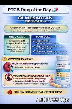 PTCB Study Tip: Olmesartan (Benicar) Explained Fast
