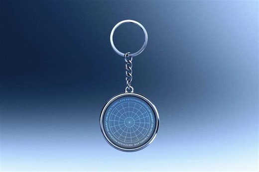 Round Metal Keychain Mockup