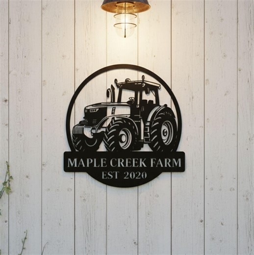 Personalized Metal Farm Name Sign, Personalized Tractor Metal Sign, Custom Family Farm Sign, Modern Farmhouse Wall Decor, Farmer Gift - Etsy