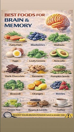 Best Foods for Brain & Memory 🧠🥗 | Boost Focus, Memory & Brain Power Naturally #healthyshake