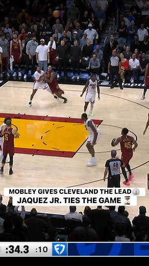 We’re going to OT! ⌚️ Evan Mobley drills the triple to give Cleveland the lead! Jaime Jaquez Jr. ties it with the jumper! CLE-MIA • LIVE on NBA League Pass ➡️ https://www.nba.com/how-to-watch-game-redirect/0022500201?partnerRef=NBA&platform=Facebook&surface=Post | NBA
