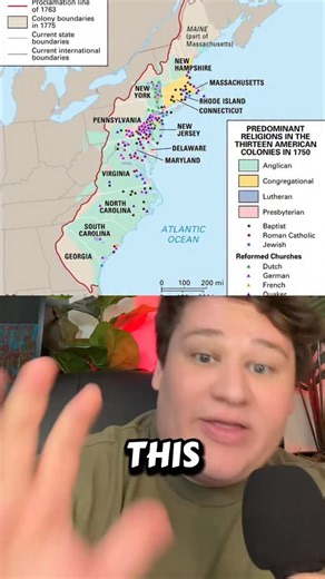 WHAT HISTORY! on Instagram: "EARLY COLONIAL AMERICAN RELIGION MAPS #history #historymemes #historylovers #historybuff #historyfacts #historychannel #historynerd #usa #america #map #maps #geography #religion #church"