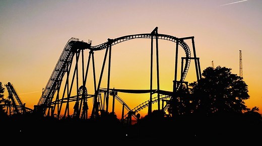 Nighthawk ('Borg Assimilator') roller coaster closing at Carowinds