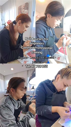 Nail Courses for Beginners 💅 🎓 Certified professional training 🎁 FREE Starter Kit €300 💳 Pay in 3 instalments 📍 Paphos • Larnaca • Limassol • Nicosia 📞 97 739 055 #nailcourse #beginnersnails #nailtraining