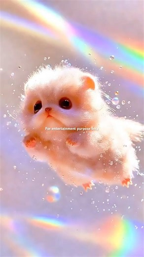 Floating Fluffy Kitten in Bubbles | Relaxing Water Sounds #shortsfeed #viral #shorts