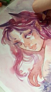 Myr on Instagram: "To get a print of this join us on Patreon at Patreon.com/Myrmidia ♥️ — #art #artist #drawing #painting #catgirl #egirl #artvideo #timelapse #artvideo #watercolor #watercolour #fineart #painterly #illustration #myrmidia #sketch #tutorial #artistsoninstagram"