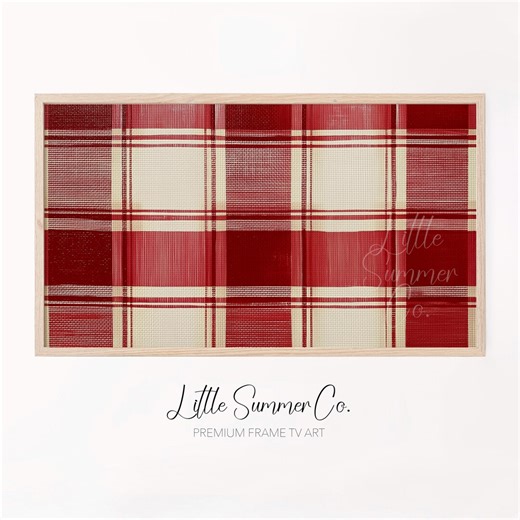 Christmas Frame TV Art Red Plaid Pattern, Samsung Frame TV Wallpaper | Digital Download | TV1388 - Etsy