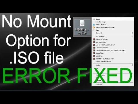 How to mount .ISO file Windows 10 | Not able see mount option for .ISO file-Error Fixed