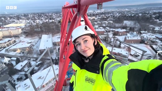 Mina's job as a crane operator is not for the faint of heart…but the breathtaking views make it all worthwhile. | BBC Earth