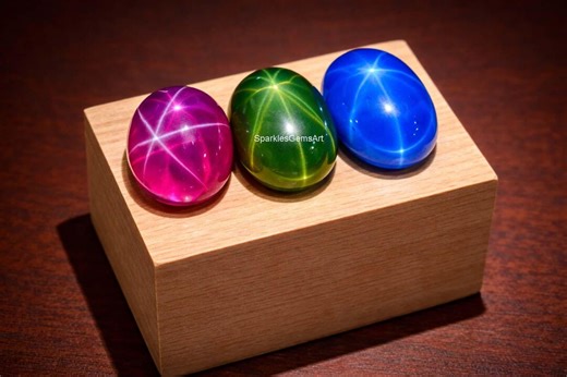 Star Sapphire Ruby Gemstone Set, Natural Asterism Cabochon Gems - Etsy