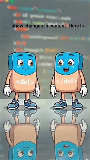 The del tag shows deleted text. #html #coding #frontendcourse #webdevelopment
