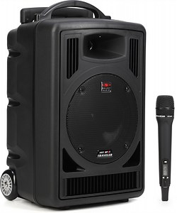 Galaxy Audio TV8 8-inch Portable PA System with CD Player, Wireless Receiver, and Handheld Mic
