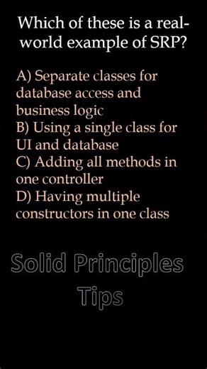 Which of these is a real-world example of SRP? #shorts #solidprinciples