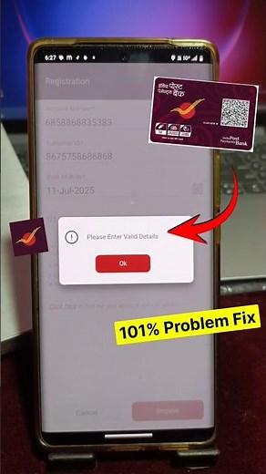 Ippb mobile banking Please Enter Valid Details Problem Fix | Please Enter Valid Details #shorts