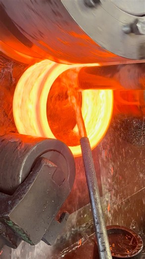 2.9K views · 35 reactions | Inside the forging factory Forging Master at Work – Bearing Ring Hot Forming Process #forging #forge #process #blacksmith #fblifestyle | TIM inside the factory | Facebook
