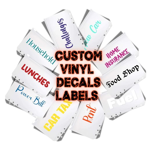 Custom Vinyl Decal Stickers | Cash Binder & Wallet Labels - Etsy