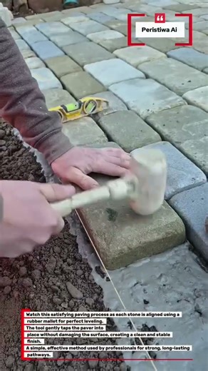 Precision Brick Laying with Rubber Mallet | Satisfying Build Craft #Construction #DIY #Paving