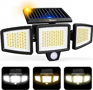 Destello Motion Sensor Outdoor Lights,3000 Lumens 280 LED Solar Lights Outdoor IP65 Waterproof,270° Wide Angle Solar Motion Lights Outdoor, 3 Modes LED Flood Lights Outdoor for Backyard Yard (1 Pack)