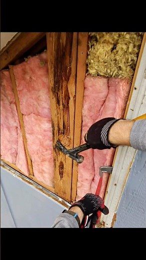 Demo of old rotten Masonite siding and replacing with James Hardie cement board #diy #homeimprove