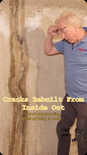 This is where the real work begins! ⚒️ . We’ve already shown why patches fail. Now we’re opening them up to see what’s actually underneath. By jackhammering out the crack, we’re removing the weak material and prepping the wall the right way. . 💧 From here, our proprietary Super Slurry is pumped deep into the crack, where it begins to crystallize and bond with the existing concrete. Over time, it doesn’t just seal the crack — it becomes part of the wall itself, forming strength from the inside o