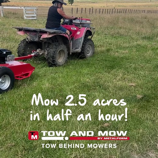 Make mowing effortless. Tow behind your quad and tackle overgrown areas in no time with Tow and Mow™. | Tow and Mow