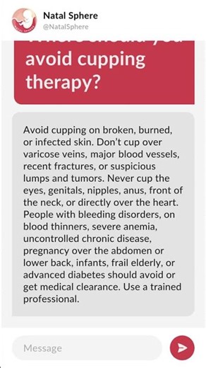Where should you avoid cupping therapy?